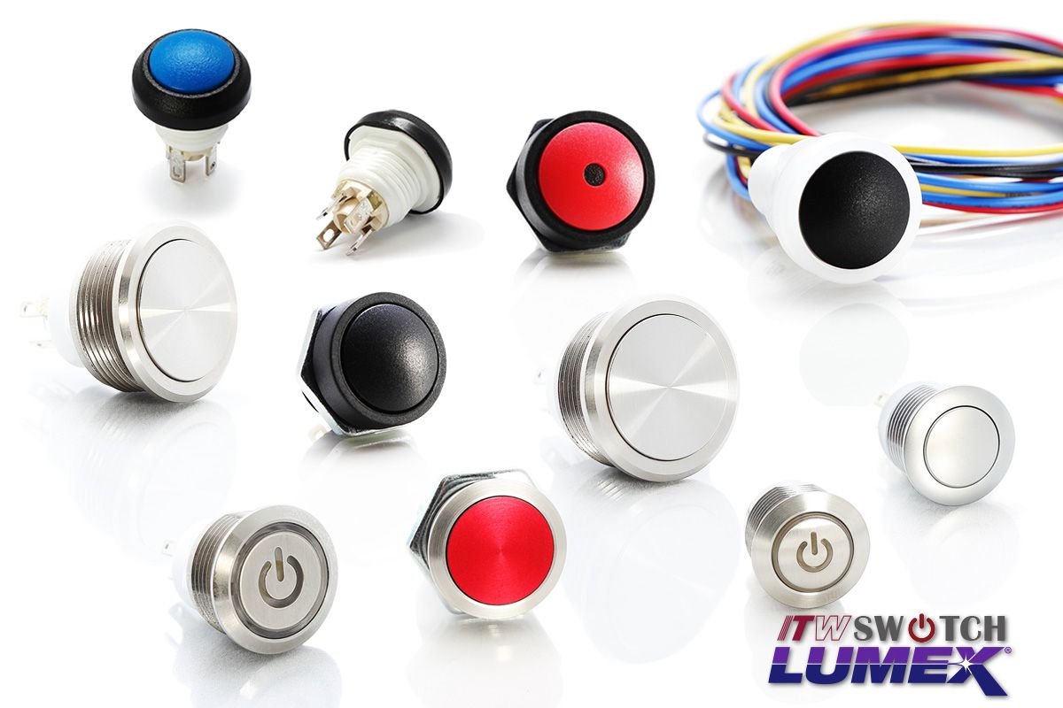 ITW Lumex Switchfornece interruptores de ação instantânea com alta corrente nominal de 5 amperes.